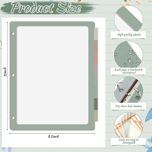 4 Set 8 Tab Binder Dividers for 3 Ring 8.5 x 11 Inch Plastic Binder Dividers with Tabs Multicolor Letter Size Page Dividers 3 Hole Punch Clear File Organizer for School(Morandi Color) in Saudi Arabia