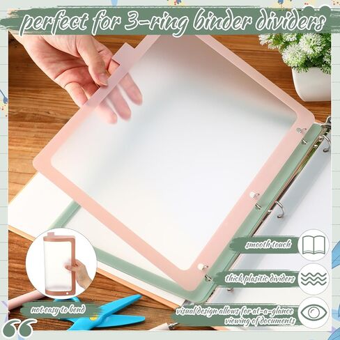 4 Set 8 Tab Binder Dividers for 3 Ring 8.5 x 11 Inch Plastic Binder Dividers with Tabs Multicolor Letter Size Page Dividers 3 Hole Punch Clear File Organizer for School(Morandi Color) in Saudi Arabia