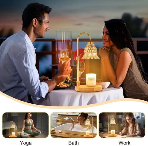 Candle Warmer Lamp with Timer & 3 Bulbs, Dimmable Electric Candle Light Adjustable Height and Brightness Candle Wax Warmer for Jar Candles Bedroom Home Decor House Warming Gift (Frosted Clear) in Saudi Arabia