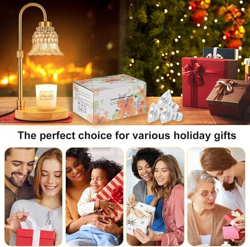 Candle Warmer Lamp with Timer & 3 Bulbs, Dimmable Electric Candle Light Adjustable Height and Brightness Candle Wax Warmer for Jar Candles Bedroom Home Decor House Warming Gift (Frosted Clear) in Saudi Arabia