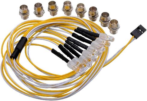 8Leds LED Light Headlights Taillight Kit Accessories Lights Compatible with traxxas HSP RC4WD Tamiya Redcat Axial SCX10 Kyosho RC Car Truck Monster Crawler (White,Red,Flashing Light LEDs) in Saudi Arabia