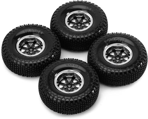 INJORA 8-Spoke ModuWheel 1.3" Beadlock Wheels with XHX Pin Tires for TRX4M SCX24 1/18 1/24 RC Crawler(Silver) in Saudi Arabia