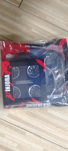 INJORA 8-Spoke ModuWheel 1.3" Beadlock Wheels with XHX Pin Tires for TRX4M SCX24 1/18 1/24 RC Crawler(Silver) in Saudi Arabia