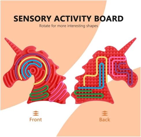 Sensory Activity Board,Double Side Silicone Calm Down Fidget Toy,Silent No Mess,Anxiety Relief Stress,ADHD & Autism,Portable with Travel Bag & 10 Strings (2pcs Yellow and Green) in Saudi Arabia