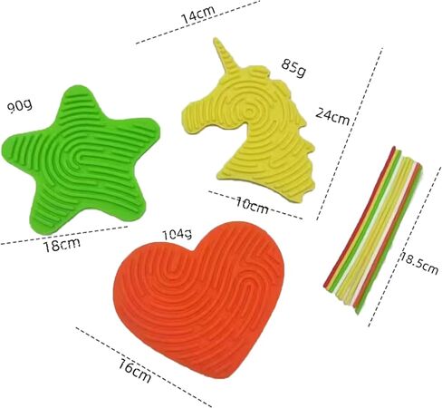 Sensory Activity Board,Double Side Silicone Calm Down Fidget Toy,Silent No Mess,Anxiety Relief Stress,ADHD & Autism,Portable with Travel Bag & 10 Strings (2pcs Yellow and Green) in Saudi Arabia