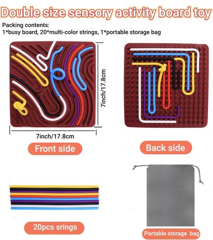 Busy Sensory Activity Board, Silent Silicone Fidget Toy for Calming, Stress, Anxiety, ADHD & Autism, Toy Gift for Kids & Adults, Green in Saudi Arabia