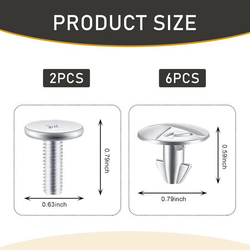 Pack-14 Car Lower Engine Cover Radiator Splash Guard Hardware Screw Bolts and Access Clip, Replacement 90674-TY2-A01 90105TBAA00 90673-TY2-A01, Compatible with Honda Accord Civic CRV (Silver) in Saudi Arabia