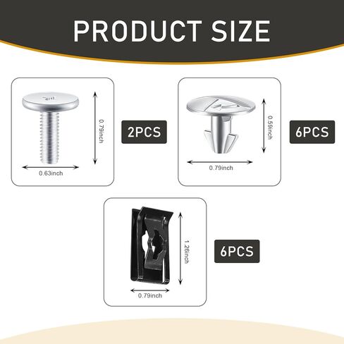 Pack-14 Car Lower Engine Cover Radiator Splash Guard Hardware Screw Bolts and Access Clip, Replacement 90674-TY2-A01 90105TBAA00 90673-TY2-A01, Compatible with Honda Accord Civic CRV (Silver) in Saudi Arabia