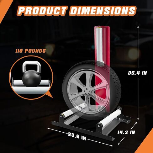 Tongmo Rolling Wheel Detailing Stand for Wheel & Tire Ceramic Coating, Detailing Cleaning, Applying Tire Shine & Car Wheel Wash (Red) in Saudi Arabia