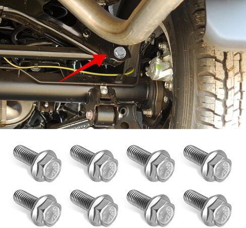 8PCS Skid Plate Bolts, 304 Stainless Steel 12mm Hex Head Auto Skid Plate Bolts Compatible with 4Runner FJ Cruiser Land Cruiser Sequoia Tacoma, Car Accessories Replacement in Kuwait