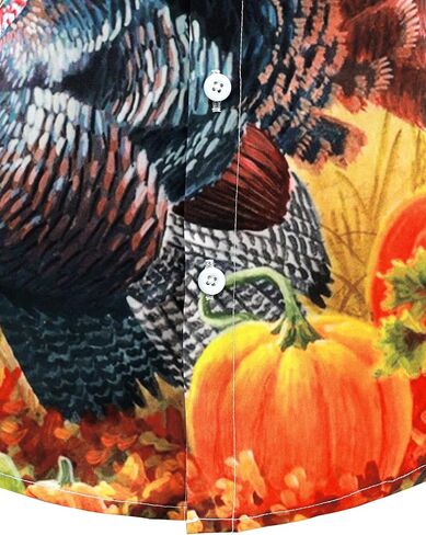 Mens Christmas Shirts Funny Turkey Thanksgiving Shirts Santa Claus Long Sleeve Button Down Shirt in Kuwait