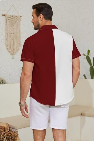 قميص بأزرار لحفلات عيد الميلاد - قميص هاواي سانتا كلوز الاحتفالي للرجال in Kuwait