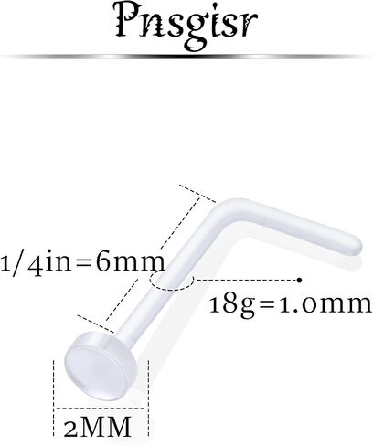 Clear Plastic Silicone Nose Rings Studs Piercings Jewelry Retainer Spacers for Women Men Surgery Work 18g Hypoallergenic Nostril Aretes Para La Nariz in Saudi Arabia