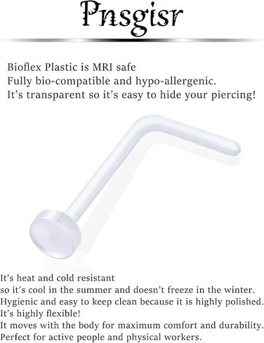Clear Plastic Silicone Nose Rings Studs Piercings Jewelry Retainer Spacers for Women Men Surgery Work 18g Hypoallergenic Nostril Aretes Para La Nariz in Saudi Arabia