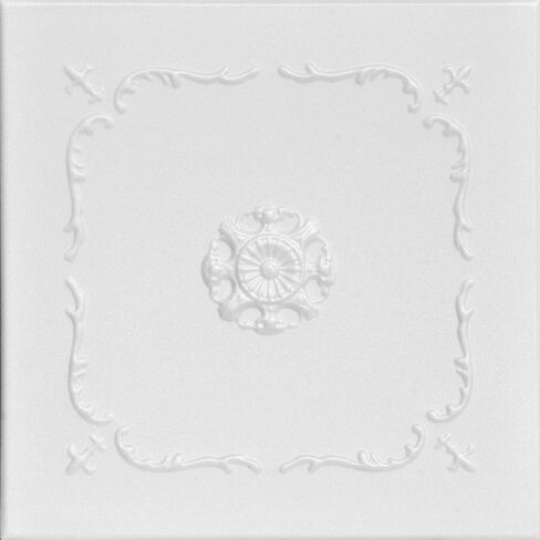 A La Maison Ceilings R43 Bourbon Street Foam Glue-up Ceiling Tile (21.6 sq. ft./Case), Pack of 8, Plain White in Saudi Arabia