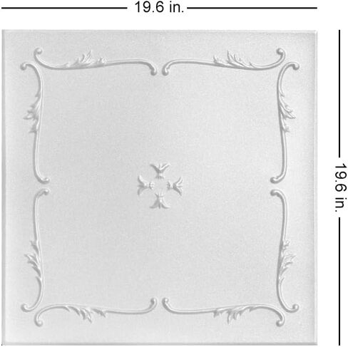 بلاط سقف لاصق من A La Maison Ceilings R05 Spring Buds Foam (21.6 قدم مربع/العلبة)، عبوة من 8 قطع، أبيض سادة in Kuwait