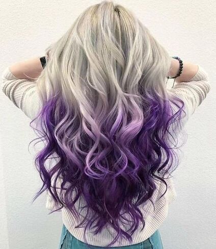 Long Purple Wigs for Women Colorful Wigs Rainbow Wigs Colorful Wigs Middle Part Wig for Halloween Costume Wig in Kuwait