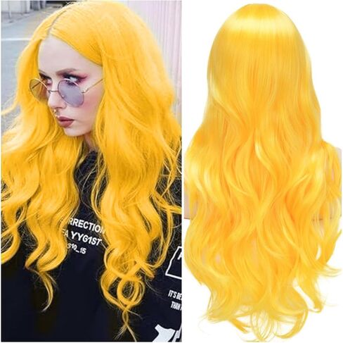 Long Purple Wigs for Women Colorful Wigs Rainbow Wigs Colorful Wigs Middle Part Wig for Halloween Costume Wig in Kuwait