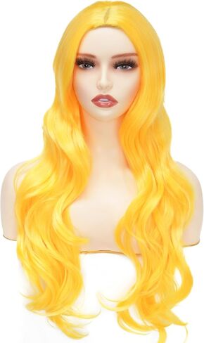 Long Purple Wigs for Women Colorful Wigs Rainbow Wigs Colorful Wigs Middle Part Wig for Halloween Costume Wig in Kuwait