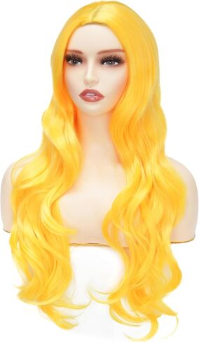 Long Purple Wigs for Women Colorful Wigs Rainbow Wigs Colorful Wigs Middle Part Wig for Halloween Costume Wig in Kuwait