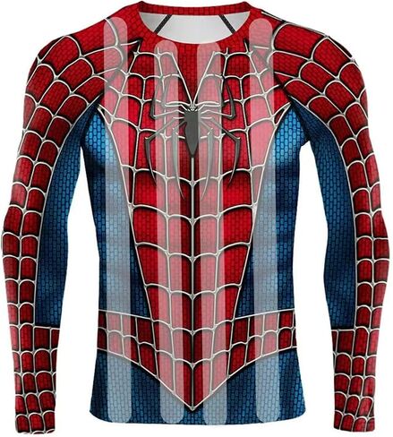 تي شيرت 3D Super Hero ملائم سريع الجفاف للرياضة التنكرية بأكمام طويلة in Saudi Arabia