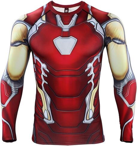 تي شيرت 3D Super Hero ملائم سريع الجفاف للرياضة التنكرية بأكمام طويلة in Saudi Arabia
