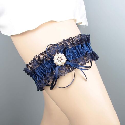 Blue Wedding Garters for Women,Vintage Lace Bridal Garters for Wedding Wedding Garter Belt for Bride in Kuwait