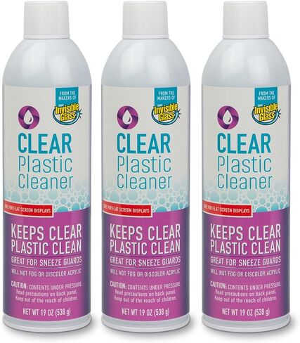 Invisible Glass 91014-6PK Screen and Plastic Cleaner Protectant and Polish Anti-Fog and Anti-Static for Plastic Surfaces Touchscreens, Plastic Shields and Guards, Electronics, 19 Fl Oz, Pack of 6 in Kuwait