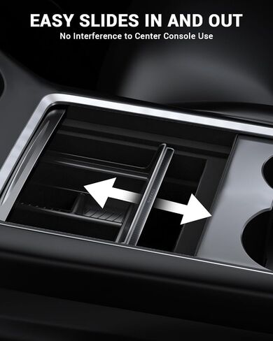 BASENOR Newest 3PCS Tesla Model Y Center Console Organizer [Carbon Fiber Edition] Armrest Hidden Storage Box, Custom for Model Y 2021-2024, Tesla Interior Accessories in Saudi Arabia