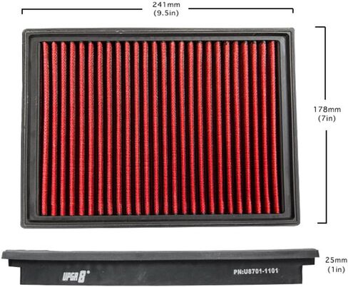 Upgr8 U8701-1101 Hd PRO OEM استبدال فلتر هواء جاف عالي الأداء، أحمر in Kuwait