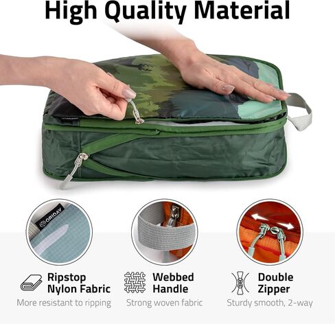 Set of 8 compression packing cubes for travel accessories- Expandable bags for clothing, toiletry, backpacks, organizing essentials (Holiday) in Saudi Arabia