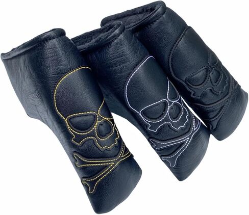 Skull Magnetic Golf Putter Cover Headcover Blade Putter Head Cover in Black Skeletion Golf Club Covers fits for Putters Width under 1.6" in Saudi Arabia
