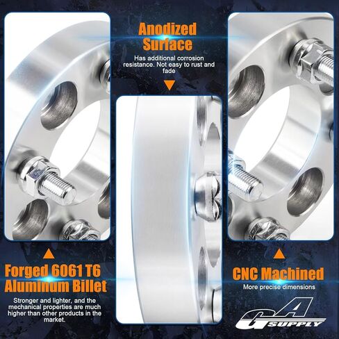 GAsupply 1" 4x4 Wheel Spacers Fits for EZ GO EZGO Club Car Golf Carts & ATV, 25mm 4X101.6mm Forged ATV Wheel Spacer, 68mm Hub Bore, 1/2"-20 Thread Pitch, 4 Pack (1", Chrome) in Saudi Arabia