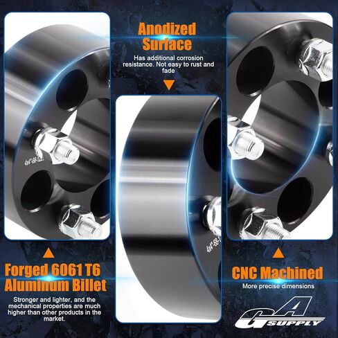 GAsupply 1" 4x4 Wheel Spacers Fits for EZ GO EZGO Club Car Golf Carts & ATV, 25mm 4X101.6mm Forged ATV Wheel Spacer, 68mm Hub Bore, 1/2"-20 Thread Pitch, 4 Pack (1", Chrome) in Saudi Arabia