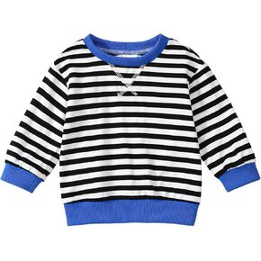Toddler Girl Sweatshirt Long Sleeve Striped Pullover Top Fall Winter Outfits 1-5T