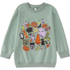 Ritatte Girl Boy Halloween Sweatshirt Kid Cute Ghost Pumpkin Boo Shirt Spooky Season Long Sleeve Fall Pullover Top