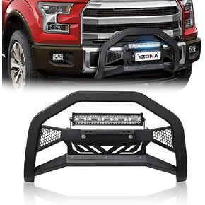 شريط Bull مع شريط إضاءة LED وإطار لوحة ترخيص متوافق مع 2004-2023 Ford F150 F-150 و2003-2017 Ford Expedition و2003-2014 Lincoln Navigator، واقي الشواية الأمامي، واقي الفرشاة، دفع ممتص الصدمات in Kuwait