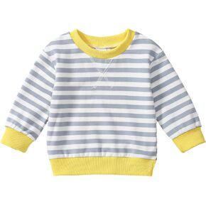 سويت شيرت للفتيات الصغيرات بأكمام طويلة بلوفر مخطط ملابس خريف وشتاء 1-5T