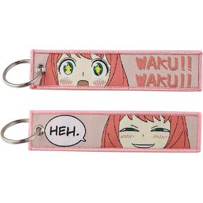 Pinstant Spy X Family SPY×Family Anya Waku Waku!! Anime Manga Keychain Key Tag Chain Fob Ring