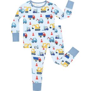 Toddler Boys Girls Clothes-Viscose Made from Bamboo, Long Sleeve Top and Pants Clothing Set Soft 2Pcs Kid Outfit