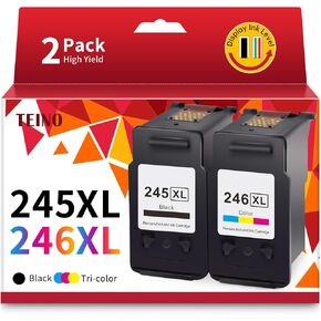 TEINO 245XL Ink Cartridge Replacement for Canon Ink Cartridges 245 and 246 245XL 246XL for PIXMA MX490 MX492 MG2522 MG2520 MG2922 TS3122 Printer Canon PG 245 and CL 246 (Black Tri-Color, Combo Pack)