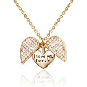 Gold Heart Necklace for Women,14k Gold Cubic Zirconia Open Heart Pendant Locket Necklaces Trendy in Saudi Arabia