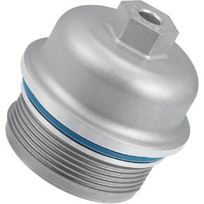Engine Oil Filter Housing Cover Cap 12583470 for Chevrolet Camaro 3.6L 2010-2015 Metal Silver Tone Auto Accessories