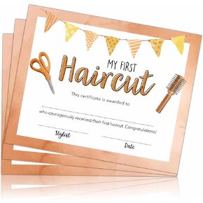 First Haircut Certificates - 25 Comb Scissors My First Haircut Certificate - Baby First Haircut Keepsake Certificate - Boy Haircut Achievement Certificates of Recognition -06