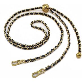 BEAULEGAN Thin Purse Chain Strap Adjustable - Replacement for Small Shoulder Crossbody Bag, 51 Inches Long Black