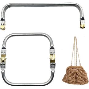 2Pcs Aluminum Purse Frame, 10" Rectangle Lock Frame, Handbag Clutch Frame, Metal Purse Frame, Kiss Lock Clasp Bag Frame, Hardware Replacements for DIY Purse Making Supplies Bag Sewing