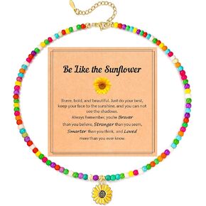 Colorful Sunflower Necklace Gifts for Teen Girls Trendy Christmas Birthday Gifts