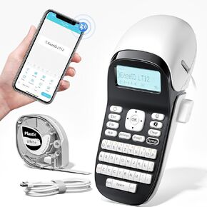 LT12 Label Maker, Label Maker Machine with Tape, Portable Handheld Label Maker with QWERTY Keyboard, Backlit Screen,Rechargeable Battery and Built-in Memory for Home Office Organization