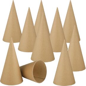 Zhanmai 25 Pcs Paper Mache Cones Open Bottom 9.8 x 3.9 Inch Cardboard Craft Cones for Fall Halloween Christmas DIY Gnomes Ornament Cone Tree Decorations DIY Art Crafts Home Decoration