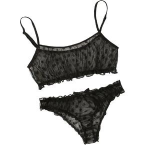Avidlove Bra and Panty Set Sexy Lingerie for Women Mesh Babydoll Chemise 2 Piece Set